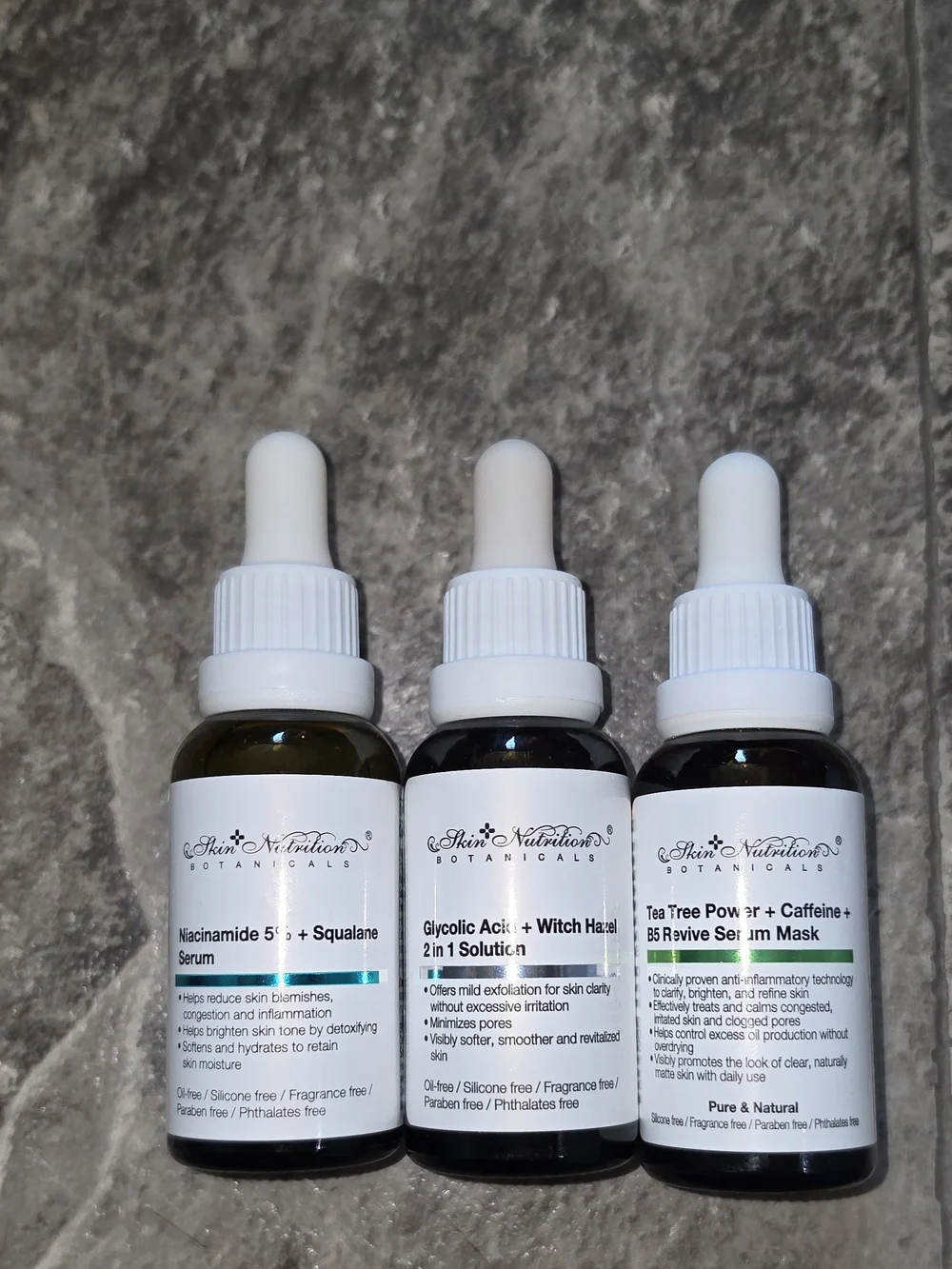 Skincare Serums Bundle- Niacinamide + Squalane, Tea Tree + Caffeine & More BNIB